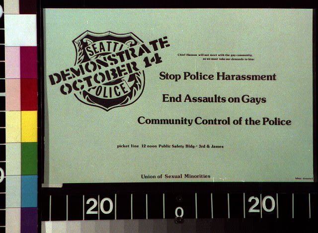 Chief Hanson will not meet with the gay community, so we must take our demands to him -- stop police harassment ...